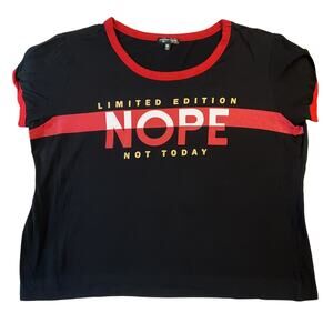 Attitude NOT Included Women Shirt 2X Black Crew Neck Pullover NOPE Not Today
